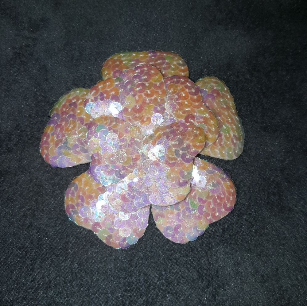 Peach Layered Sequin Brooch